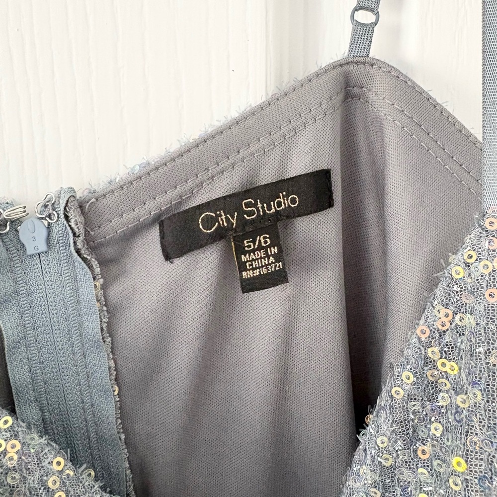 City Studio Blue Sequin Homecoming Dress - Picture 9 of 9